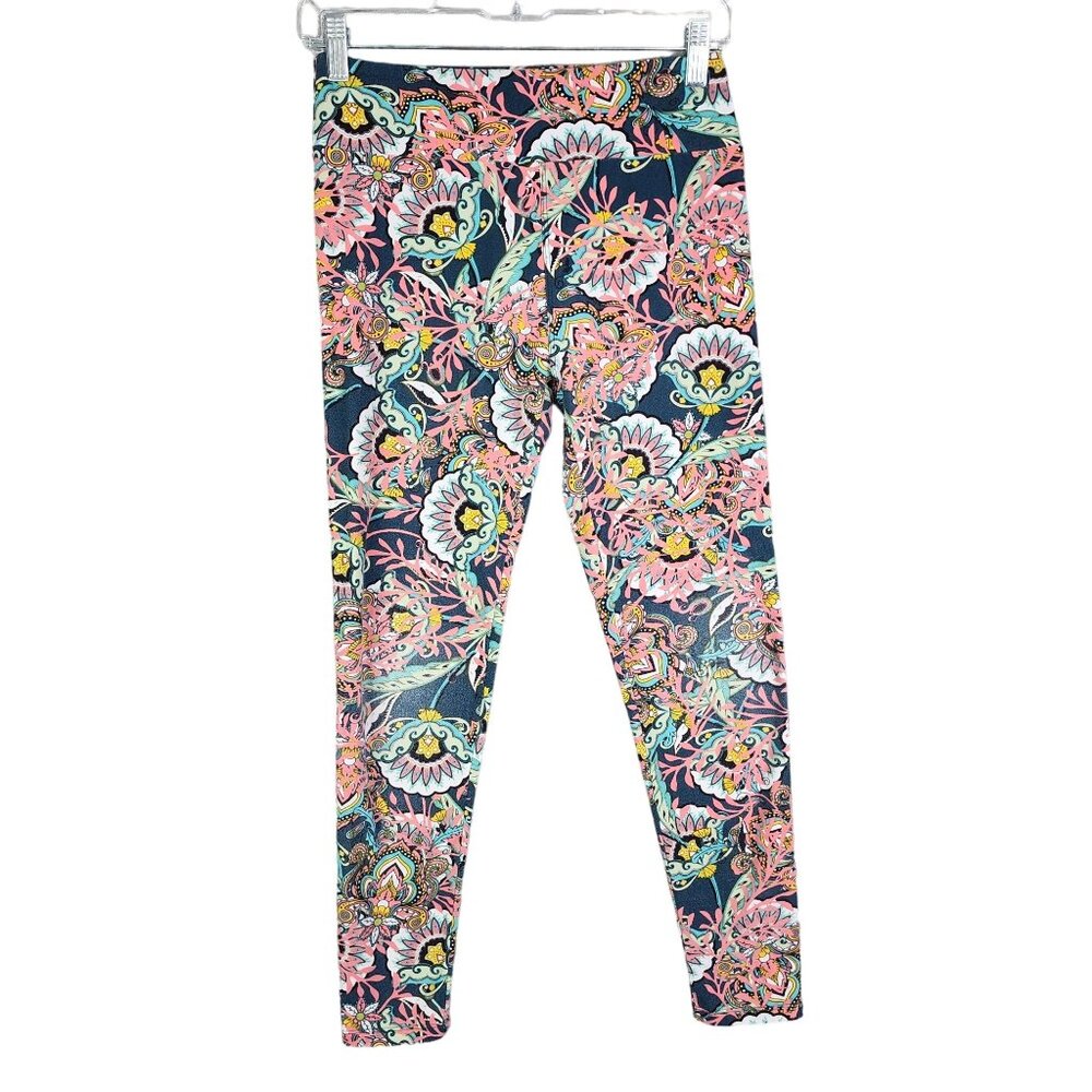 Womens Lularoe Colorful Floral Print Leggings One Size Fits Most